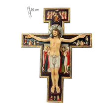 Load image into Gallery viewer, Crucifix of Saint Damiano – 30cm Resin Wall Cross, Hand Painted Religious Decoration