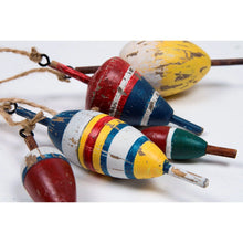 Load image into Gallery viewer, Nautical Garland with 5 Colourful Fishing Cork Floats – Set of 10 – Coastal Home Décor