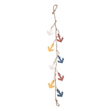 Load image into Gallery viewer, Set of 4 Nautical Anchor Garlands – Colourful Wooden Decoration (95cm Each)