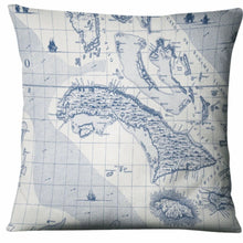 Load image into Gallery viewer, Ocean & Islands Map Cushion | 50 x 50 cm Cotton Cover | Nautical Home Décor