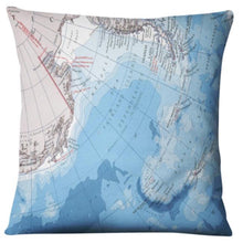 Load image into Gallery viewer, Set of 3 Ocean Map Cushions – 50x50cm Nautical Pillow Covers – Coastal Home Decor