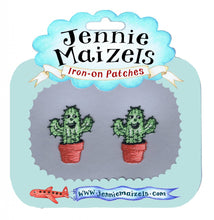 Load image into Gallery viewer, Pair of Mexican Cactus Clothes Plasters – Embroidered Iron-On Fabric Patches