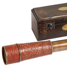 Load image into Gallery viewer, Brass Ship’s Telescope with Leather Detailing & Case – Nautical Decor Gift