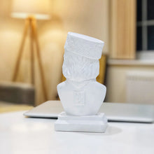 Load image into Gallery viewer, Giuseppe Garibaldi Bust – White Alabaster & Plaster – 20cm Handmade Sculpture