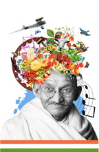 Load image into Gallery viewer, Mahatma Gandhi A4 Art Print – Hidden Objects Poster with Mount