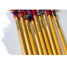 Load image into Gallery viewer, Box of 48 Mayan Crown Feather Pencils – Handmade Colourful Guatemalan Gifts
