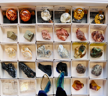 Load image into Gallery viewer, 54-Piece Rough Mineral and Crystal Collection Box – Gemstone Specimens in Labeled Boxes
