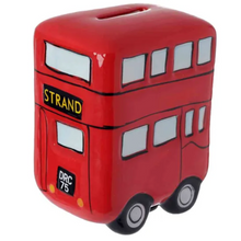 Load image into Gallery viewer, Route Master London Bus Ceramic Money Box | Red British Souvenir Piggy Bank | Unique Globe Curiosities Gift Shop