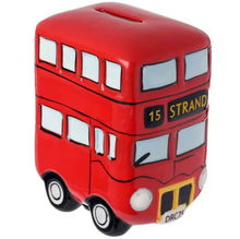 Load image into Gallery viewer, Route Master London Bus Ceramic Money Box | Red British Souvenir Piggy Bank | Unique Globe Curiosities Gift Shop