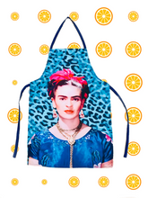 Load image into Gallery viewer, Frida Kahlo Leopard Print Apron – MexiPop Art Design