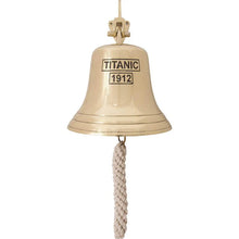 Load image into Gallery viewer, Brass Maritime Ship Bell – Titanic 1912 Engraved | Ø:17cm Wall Mounted Bell