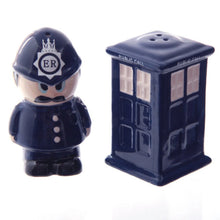 Load image into Gallery viewer, Ceramic Policeman & Police Box Salt and Pepper Set