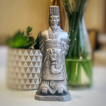 Load image into Gallery viewer, Emperor Terracotta Warrior Figurine – Xi’an Silver Finish – 22cm Clay Sculpture
