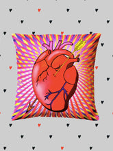 Load image into Gallery viewer, Mexican Heart with Arrow Cushion Cover 35 x 35 cm – MexiPop Art by Wajiro Dream – Handmade in Mexico