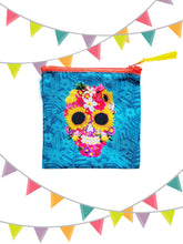 Load image into Gallery viewer, Mexican Skull with Flowers Coin Purse – Handmade by Wajiro Dream