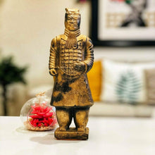 Load image into Gallery viewer, Golden Terracotta Warrior Replica 26cm – Ancient Chinese Officer Sculpture