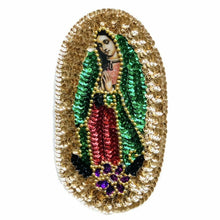 Load image into Gallery viewer, Sewing Patch Virgen de Guadalupe 15cm – Handmade Mexican Sequin Embroidery Catholic Religious Icon