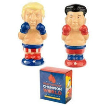 Load image into Gallery viewer, Trump & Kim Jong-Un Boxing Salt and Pepper Shakers – Novelty Ceramic Set