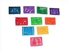 Load image into Gallery viewer, Mexican Papel Picado Garland Plastic Handmade 10 Sheets 24x17cm Fiesta