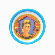 Load image into Gallery viewer, Set of 2 Frida Kahlo “The Frame” Melamine Plates – Mexican Artist Design Blue Border