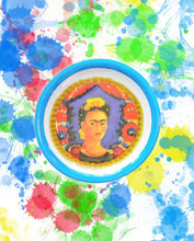 Load image into Gallery viewer, Set of 2 Frida Kahlo “The Frame” Melamine Plates – Mexican Artist Design Blue Border