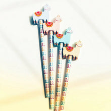 Load image into Gallery viewer, Set of 4 Oh My Llama Pencils with Eraser Toppers – Fun Kids Stationery
