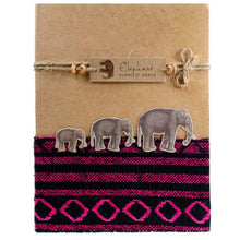 Load image into Gallery viewer, Fair Trade Notebook with Elephants – Handmade Journal 15 x 19cm with Pencil | Recycled Textiles