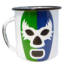 Load image into Gallery viewer, Mexican Lucha Libre Enamel Coffee Mug – Authentic Peltre Design 360ml