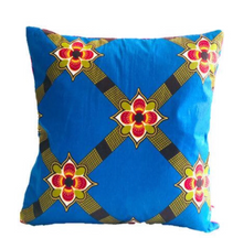 Load image into Gallery viewer, Set of 3 African Fabric Cushion Covers – Handmade Wax Print with Zipper 19"