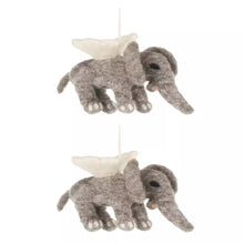 Load image into Gallery viewer, Set of 2 Flying Elephants Hanging Decoration – Fair Trade Felt Ornament