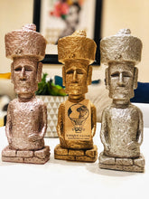 Load image into Gallery viewer, Set of 3 Moai with Pukao Statues – Easter Island Inspired Décor