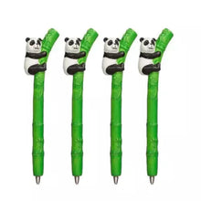 Load image into Gallery viewer, Set of 4 Panda & Bamboo Pens – Cute Wildlife Animal Writing Gift