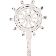 Load image into Gallery viewer, Set of 3 Rudder Coat Hooks – Nautical Metal Wall Hooks Red Blue White