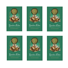 Load image into Gallery viewer, Set of 6 Garden of Eden Passport Notebooks – Ruled Adam & Eve Journals 48 Pages