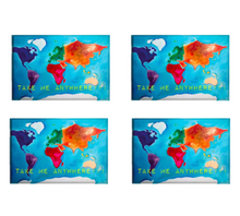 Load image into Gallery viewer, Set of 4 World Travel Map Fridge Magnets