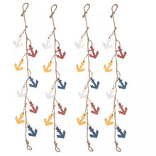 Load image into Gallery viewer, Set of 4 Nautical Anchor Garlands – Colourful Wooden Decoration (95cm Each)