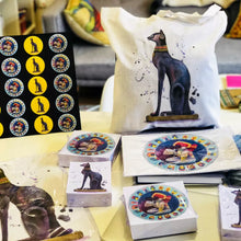 Load image into Gallery viewer, Set of 4 Bastet Egyptian Goddess Fridge Magnets – Round Art Print