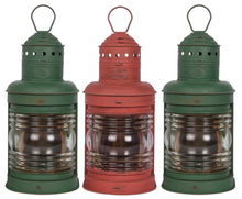 Load image into Gallery viewer, Set of 3 Nautical Fisherman's Navigation Lamps – Green & Red – UK Plug – 24cm Maritime Decor