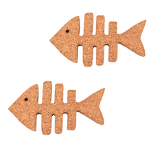 Load image into Gallery viewer, Eco-Friendly Fish Bone-Shaped Cork Table Mats or Trivets – Set of 2 – Natural Sustainable Décor