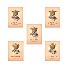 Load image into Gallery viewer, Set of 5 Utopia Passport Notebooks – Ruled Ideal Society Journals 48 Pages