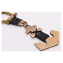 Load image into Gallery viewer, Solid Brass Anchor Key Ring – Nautical Maritime-Inspired Keychain Gift