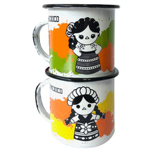 Load image into Gallery viewer, Mexican Regional Dress Enamel Mug Set – 2 Units 360ml