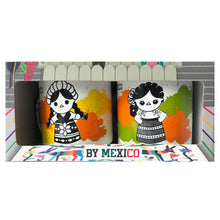 Load image into Gallery viewer, Mexican Regional Dress Enamel Mug Set – 2 Units 360ml