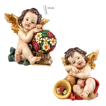 Load image into Gallery viewer, Set of 2 Guardian Angel Figurines – Handpainted Resin (14 cm)