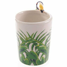 Load image into Gallery viewer, Set of 2 Toucan Handle Mugs with Jungle Decal | Exotic Bird Design