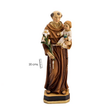 Load image into Gallery viewer, Saint Anthony with Baby Jesus Figurine – 20cm Hand-Painted Resin Statue – Religious Home Decor