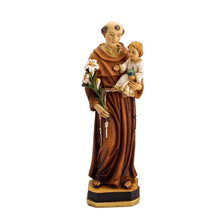 Load image into Gallery viewer, Saint Anthony with Baby Jesus Figurine – 20cm Hand-Painted Resin Statue – Religious Home Decor