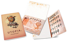 Load image into Gallery viewer, Set of 5 Utopia Passport Notebooks – Ruled Ideal Society Journals 48 Pages