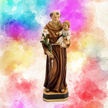 Load image into Gallery viewer, Saint Anthony with Baby Jesus Figurine – 20cm Hand-Painted Resin Statue – Religious Home Decor