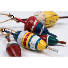 Load image into Gallery viewer, Nautical Garland with 5 Colourful Fishing Cork Floats – Set of 10 – Coastal Home Décor